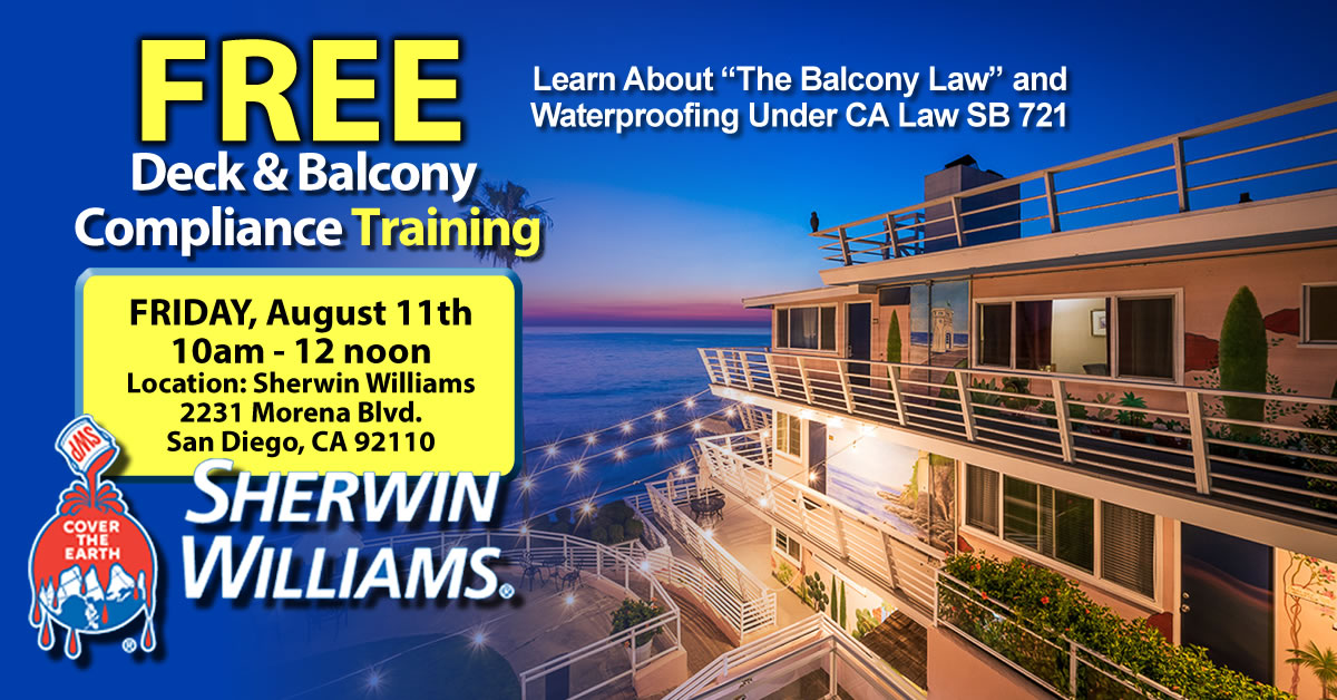 Waterproofing And Compliance Training For CA SB-721 Balcony Law - #1 ...